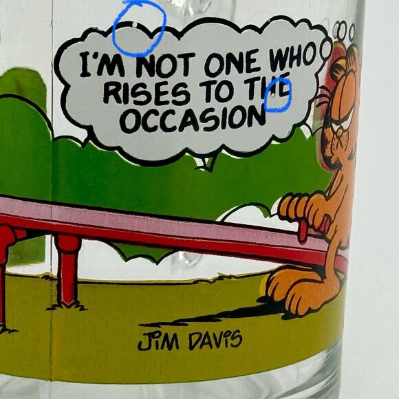 Vintage Garfield with Odie Characters McDonalds Glass Cup Mug 1980 Jim Davis - Picture 9 of 9